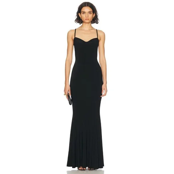 Norma Kamali Underwire Fishtail Gown - Black / Size S